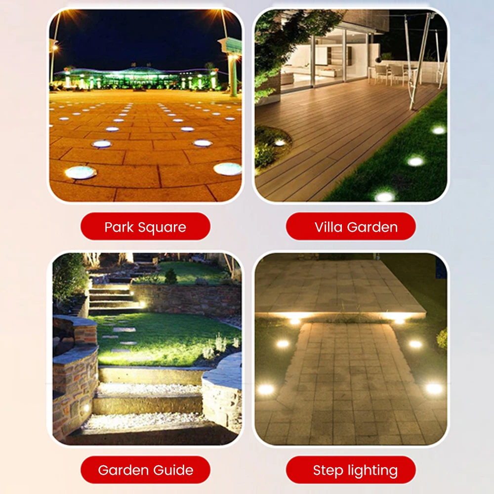 

LED Solar Garden Lights Underground Landscape Light Color Changing Floor Buried Lamp Garden Pathway Lawn Solar Ground Lamp