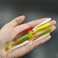 520pcs 60mm 1g jig lure worm fishing lures wobbler swivel bass fishing tackle attractive artificial rubber soft bait silicone