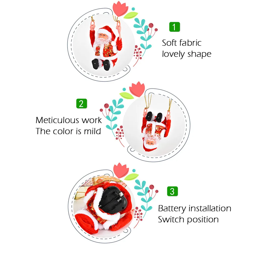 

New Christmas Decoration Home New Year Decoration Electric Santa Claus Parachute Ornaments For The Elderly merry christmas