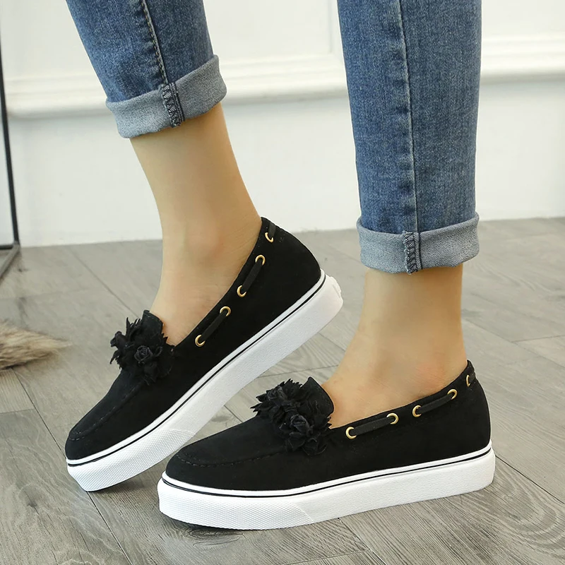 Большие размеры 35 43 женские лоферы обувь на платформе Повседневная из