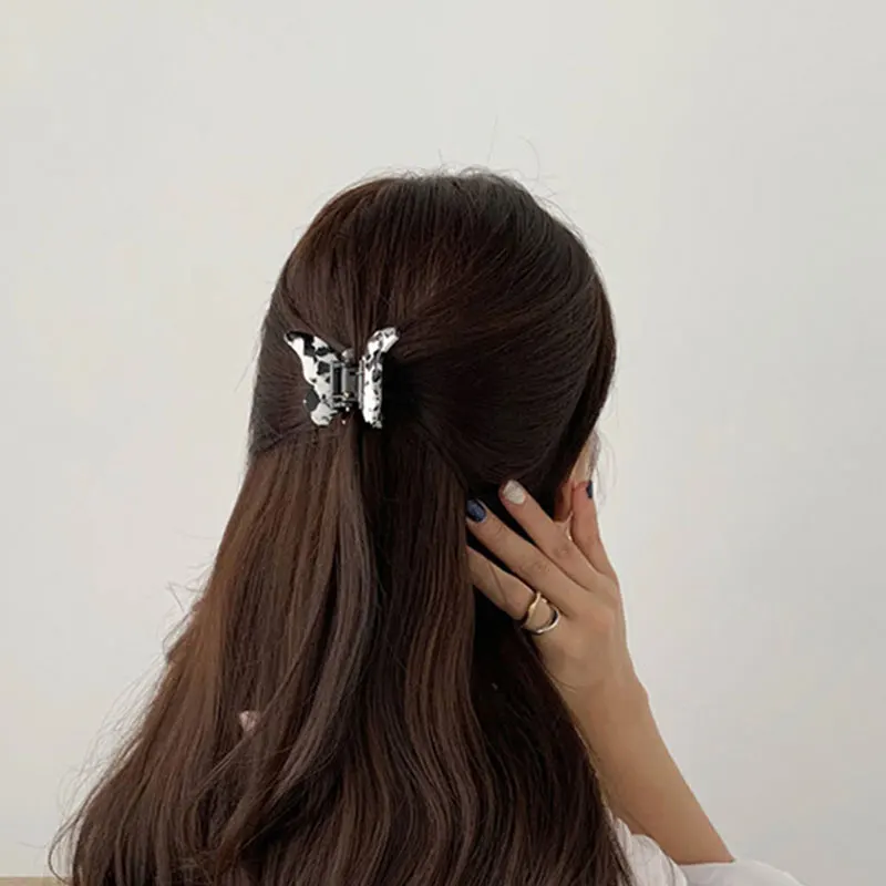 

Fashion Acrylic Hairpins Geometric Barrettes Milk Cow Color Acetate Hair Clip Vintage Large Hair Claws Women Hair Accessories