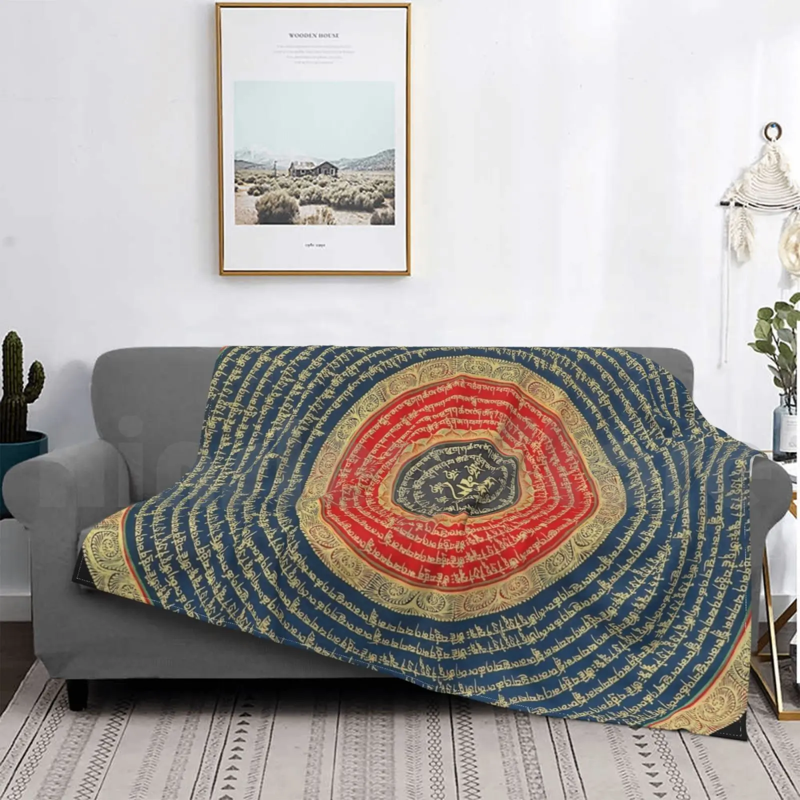 

Om Mani Mandala Blanket Fashion Custom Mandala Buddhist Om Om Mani Padme Hum Traditional Mandala Hindu