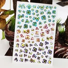 3D наклейки для ногтей, водостойкие блестящие переводные наклейки для ногтей, блестящие листья, цветы, лепестки, украшения для ногтей, Аврора, серебряный дизайн