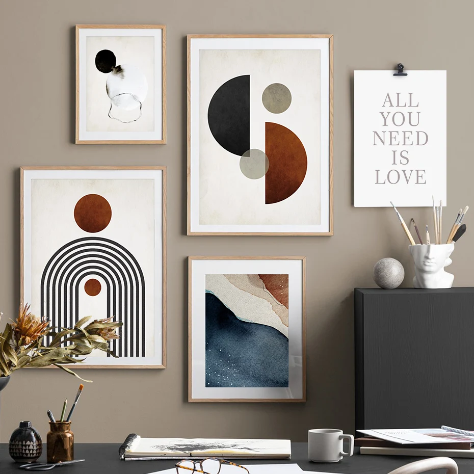 

Modern Abstract Weimar Circles Sketch Line Wall Art Canvas Painting Poster and Print Pictures for Living Room Home Decoration