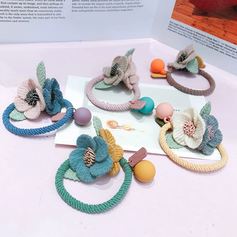 

Стереоскопическая плетеная Цветочная резинка для волос универсальное цветочное украшение для волос резинка для волос для девочек эластич...