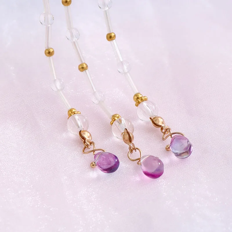 FORSEVEN Изящные розовые синие длинные заколки для волос с кисточкой и искусственным