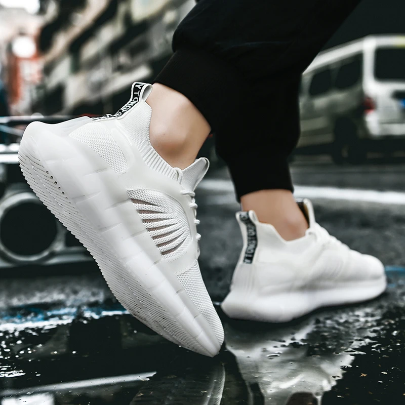 

Four Seasons Men Non Slip Sneakers Breathable Running Shoes Outdoor Sport Fashion Comfortable Walking Plus Size 48 Gym Shoes