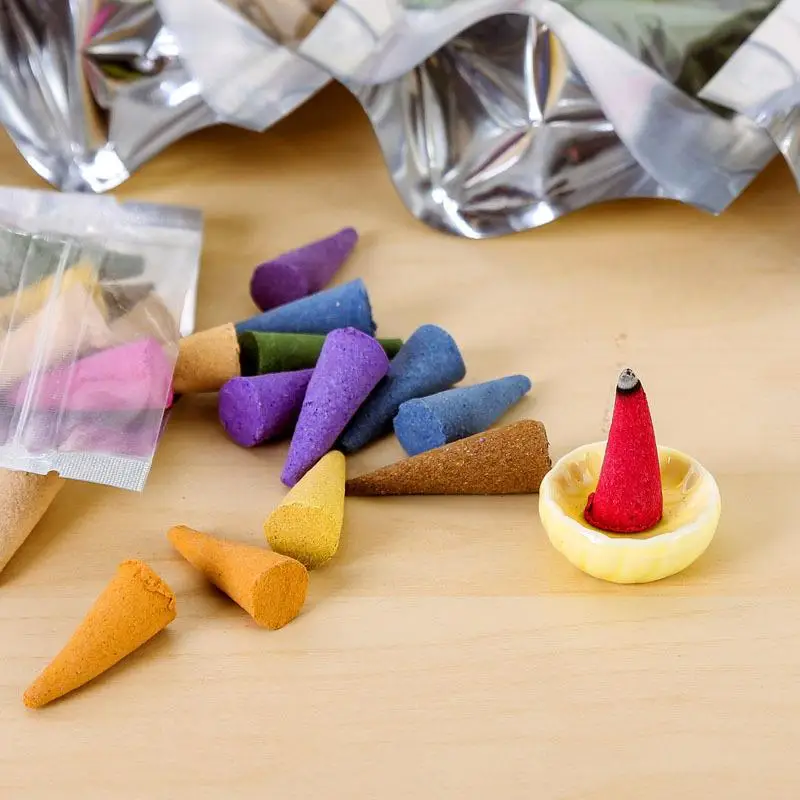 

Indian Tibetan Mixing Cones Incense Smoke Aromatherapy Approx 45pc/Bag Natural Incenso Cone Sandalwood Lavender Lotus Fragrant