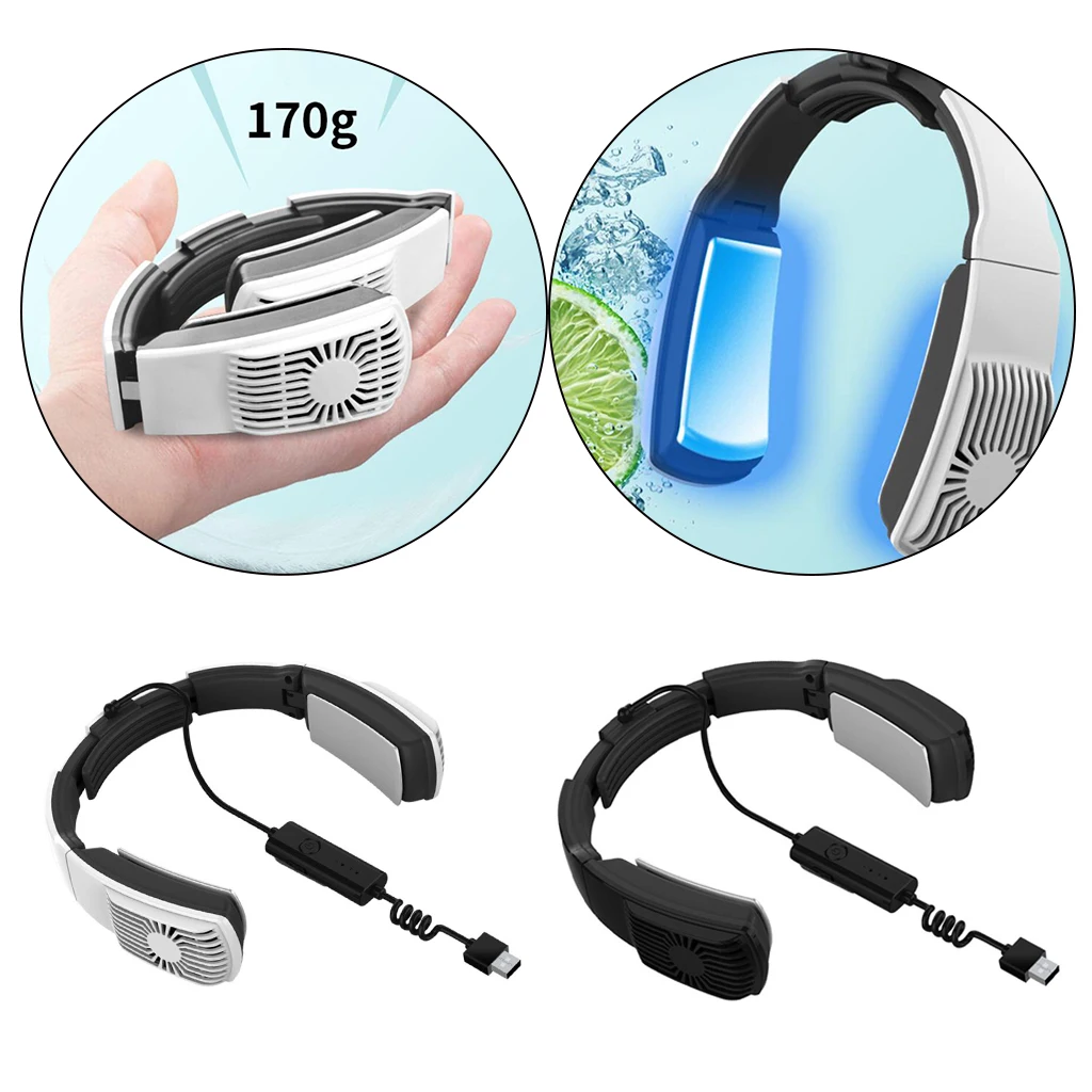 

Hanging Neck Fan Warming and Cooling headphones Designed Air Conditioning 2 Wind Speed for Home Outdoor Sports