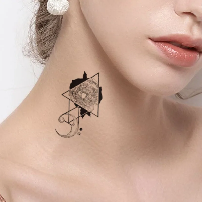 

Lovely Small Moon Planet Temporary Tattoos Cool Rose Body Art Neck Arm Tatto Paper for Adult Kids Fake Waterpoof Tatoo Sticker