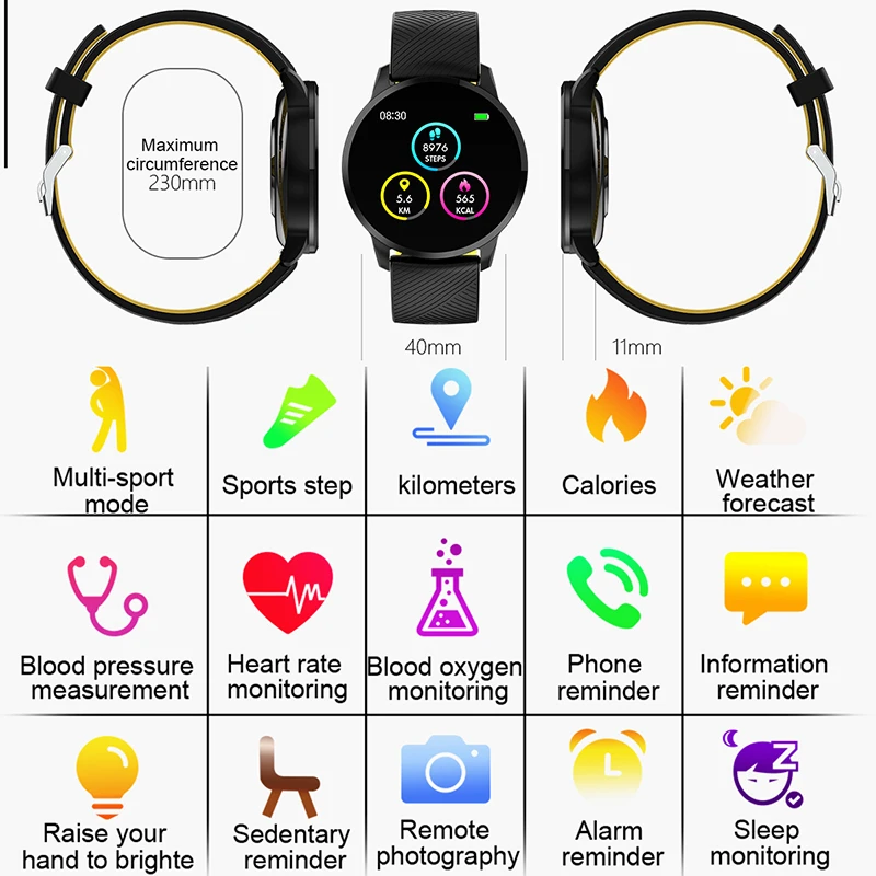 LIGE спортивный умный браслет мужские умные наручные часы кровяное давление