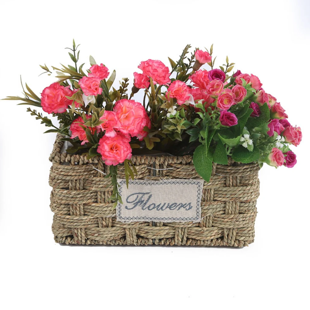 

High Quality Rattan Woven Flower Basket Wicker Braided Plant Pot Container Decor Home Decorations