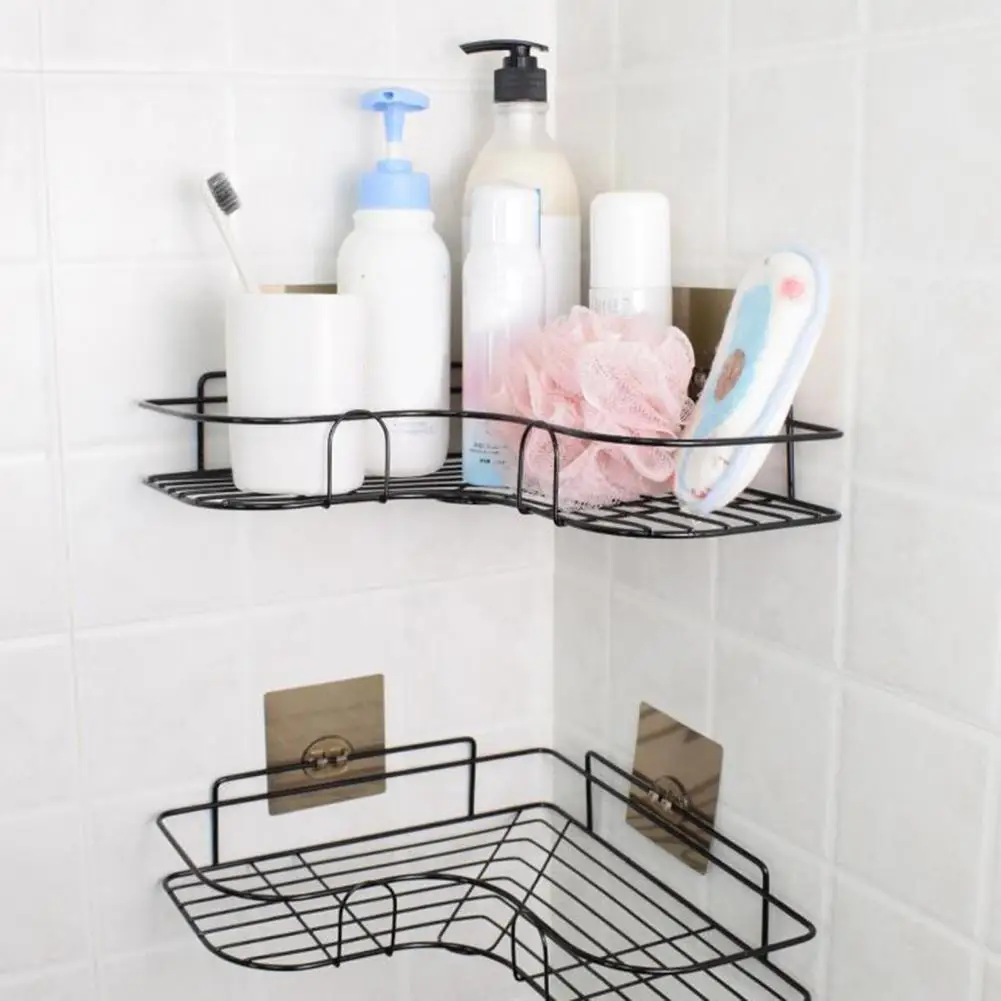 

1 Set Useful Bath Storage Organizer Punch Free Space-Saving Smooth Bathing Sundries Storage Organizer