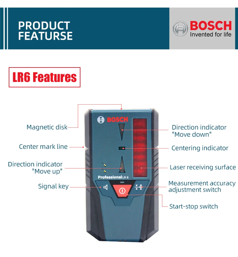Bosch LR6 лазерный приемник маркировки инструмент который используется в GLL5 50X / GLL3 80
