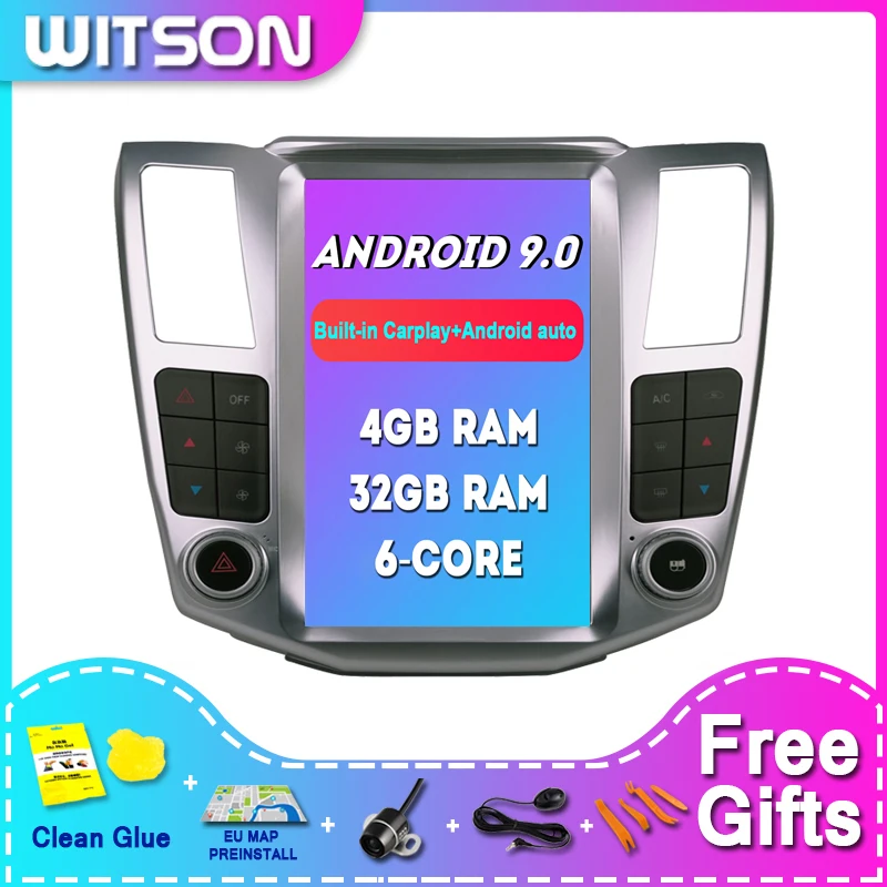 

WITSON Android 9.0 Tesla Car Video Radio DVD Player For LEXUS RX300/330/350/400h 2004-2008 silvery color 4G RAM 32ROM CAR DVD