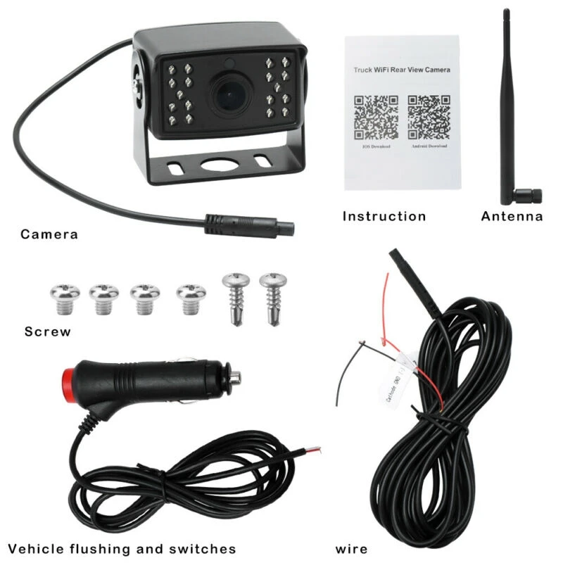 구매 와이파이 무선 자동차 후면보기 백업 카메라, IR 나이트 비전, 버스, 트럭, IOS, 안드로이드용 대시 캠 반전