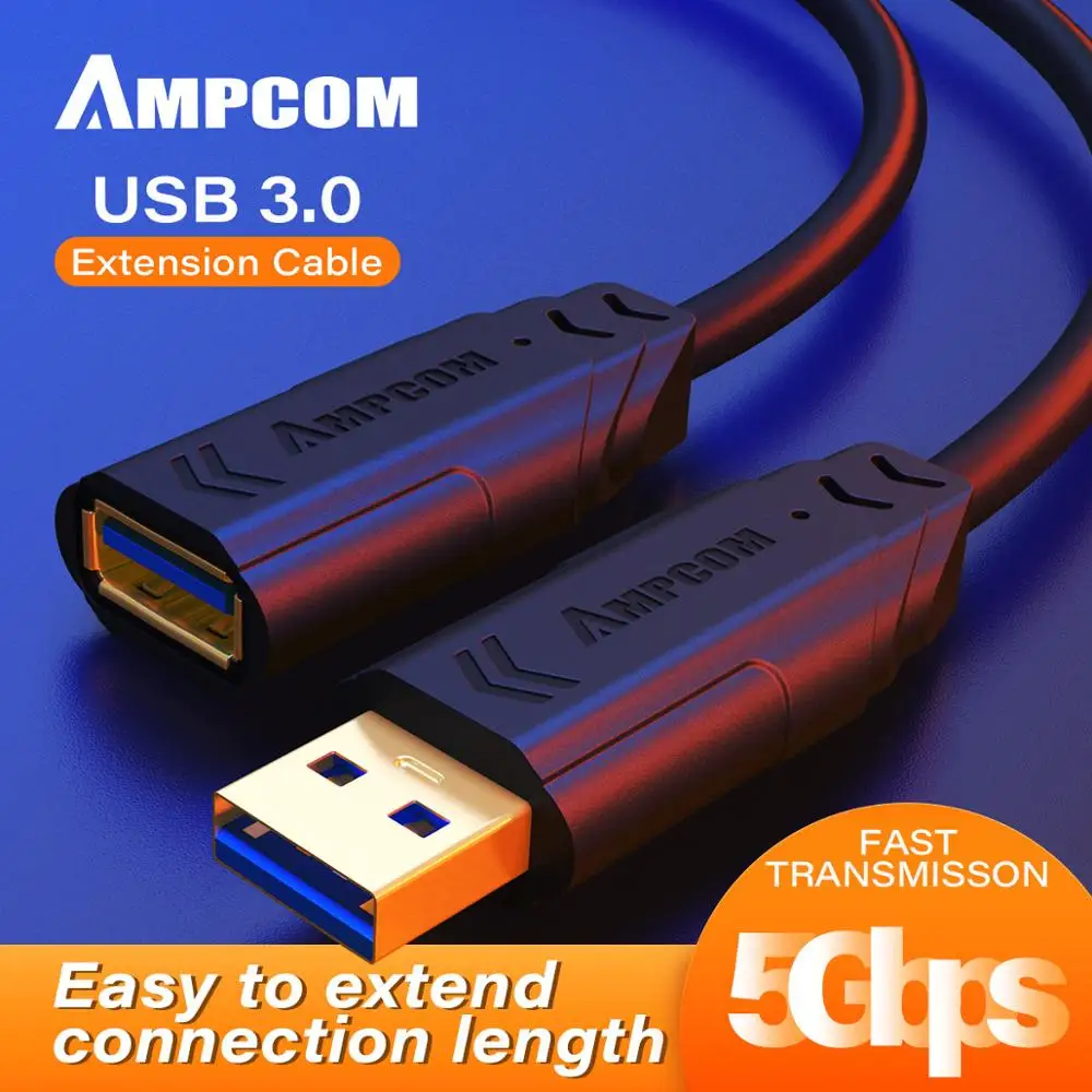 Удлинительный USB кабель AMPCOM 3 0 usb удлинитель для клавиатуры мыши переходник А папа