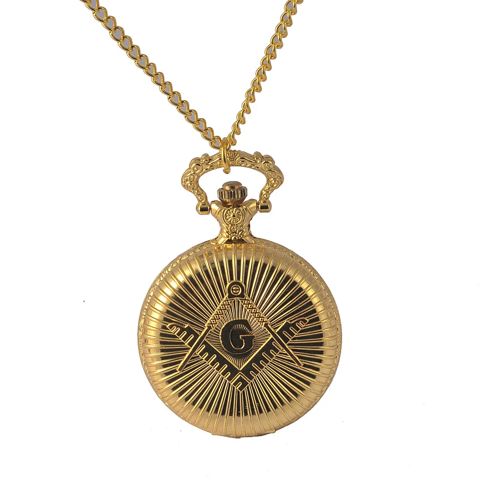 Мужские и женские кварцевые часы с надписью G золотистые карманные в стиле ретро