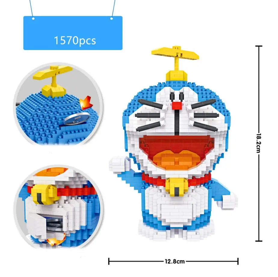 Копилка из японского мультяшного кирпича idea микро Алмазный Блок Дораэмон