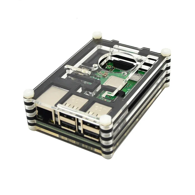 Raspberry Pi 3B plus (+) и 9 слойная акриловая коробка черные чехлы | Компьютеры офис