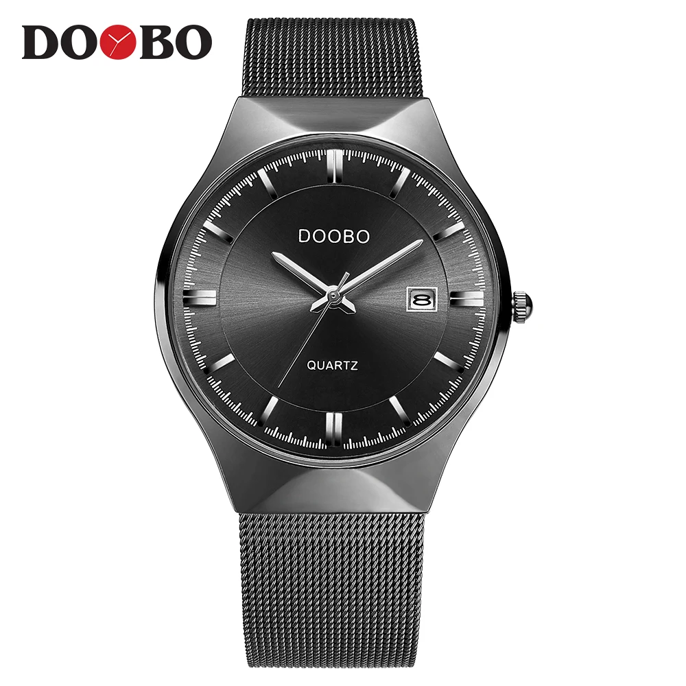 D035 black black DOOBO армейские военные спортивные кварцевые мужские s часы Топ Бренд роскошные кожаные мужские часы повседневные спортивные часы Relogio Masculino - Цвет: D035 black black