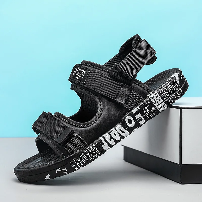 

Сандалии на липучке для мужчин и женщин, дышащие водонепроницаемые пляжные туфли, Классические римские сандалии, модная повседневная Уличн...