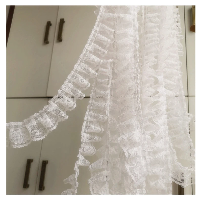 1 м Высококачественная плиссированная кружевная лента с отделкой белая ткань 5 см