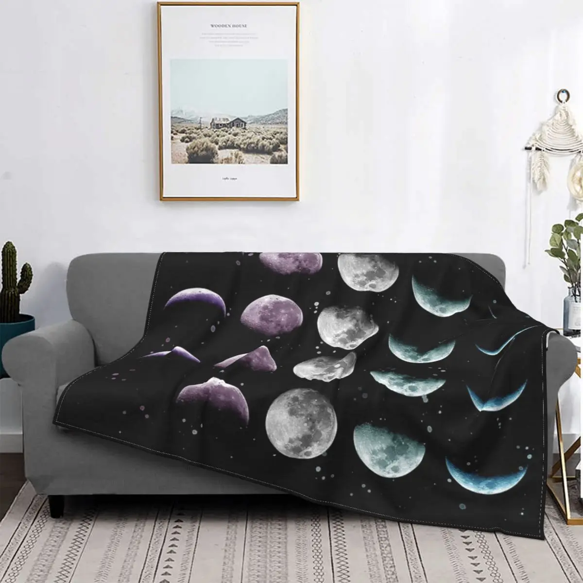 

Moon Phase Blanket Bedspread Bed Plaid Blankets Sofa Blanket Fleece Blanket Islam Prayer Rug