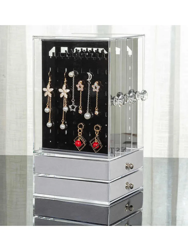 Высококачественный пластиковый ящик для хранения серег портативный прозрачная