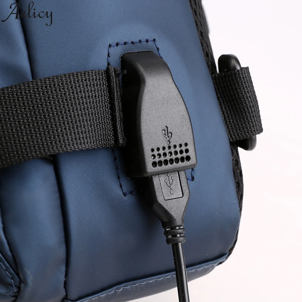 Aelicy Мужская нагрудная сумка с usb-зарядкой нейлоновая маленькая