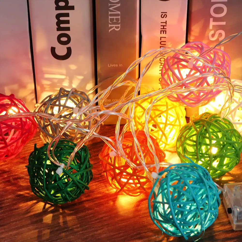 10 м вечерние ничное украшение рождественские праздничные Ротанговые шариковые