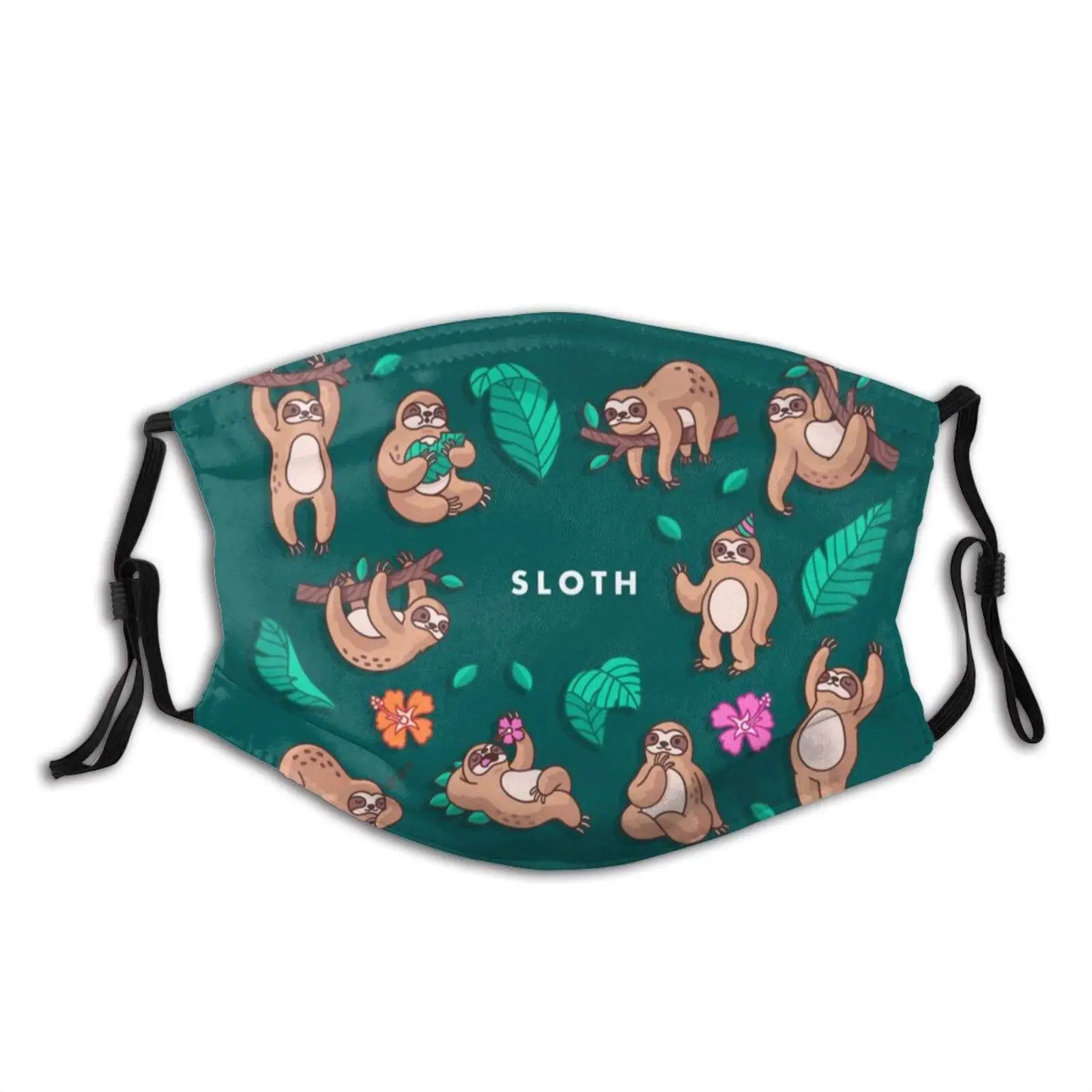 

Cute Sloth Outdoor Mask,Protective 5-Layer Activated Carbon Filters Adult Men Women Bandana
