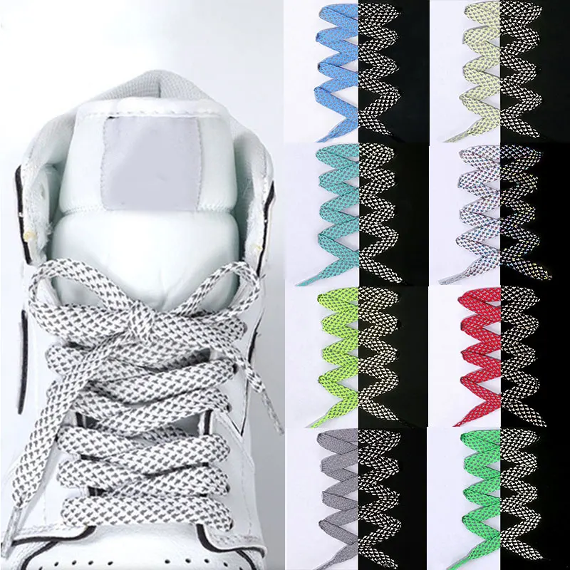 

Luminous Reflective Shoelaces 2020 Fashion Flat Shoe Laces String Glow In The Dark Sneakers Canvas Casual Shoe Shoelace 120cm
