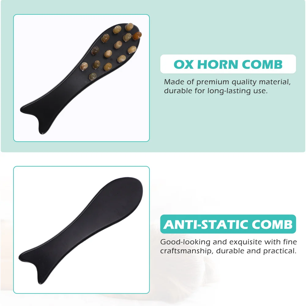 

1pc Ox Horn Comb Head Massager Comb Hair Head Care Tool Scraping Massager