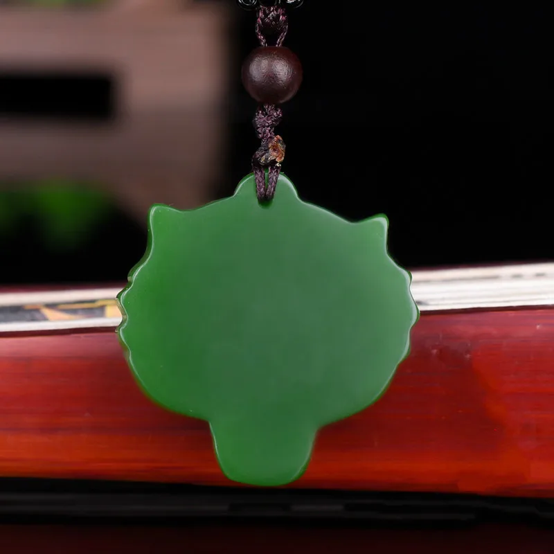 

Green Jade Tiger Head Pendant Necklace Natural Chinese Carved Jadeite Jewelry Charm Amulet Fashion Gifts for Women