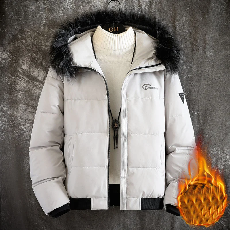 2021 Men's Winter Coat With Fur Collar Hood Padded Coat Brand Short Style Down High Quality Jacket Men Drop Ship enlarge