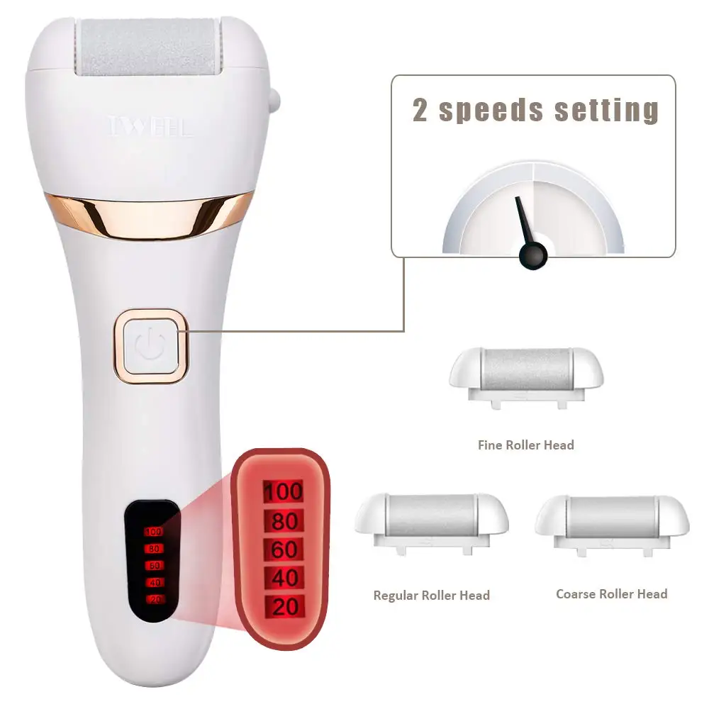 

Dighealth Rechargeable Foot File Hard Skin Remover Pedicure Tools Electronic Callus Shaver Waterproof Pedicure Kit Cracked Heels