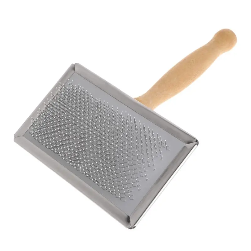 

Pet Grooming Comb Shedding Hair Remove Brush Wood Handle Slicker Dog Cat Supply
