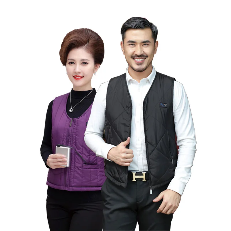 

Men Women Outdoor USB Infrared Heating Vest Jacket Winter Flexible Electric Thermal Clothing 8 heating zones Hiking Camping