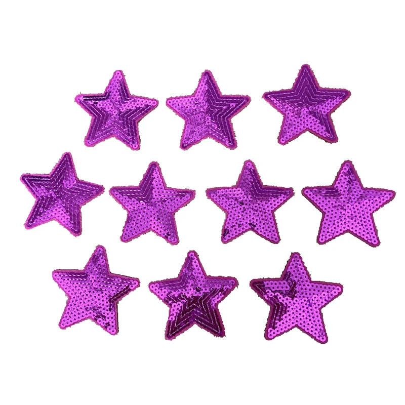 

small pink star shape sequined jeans patch jacket shirt shoulder stickers
