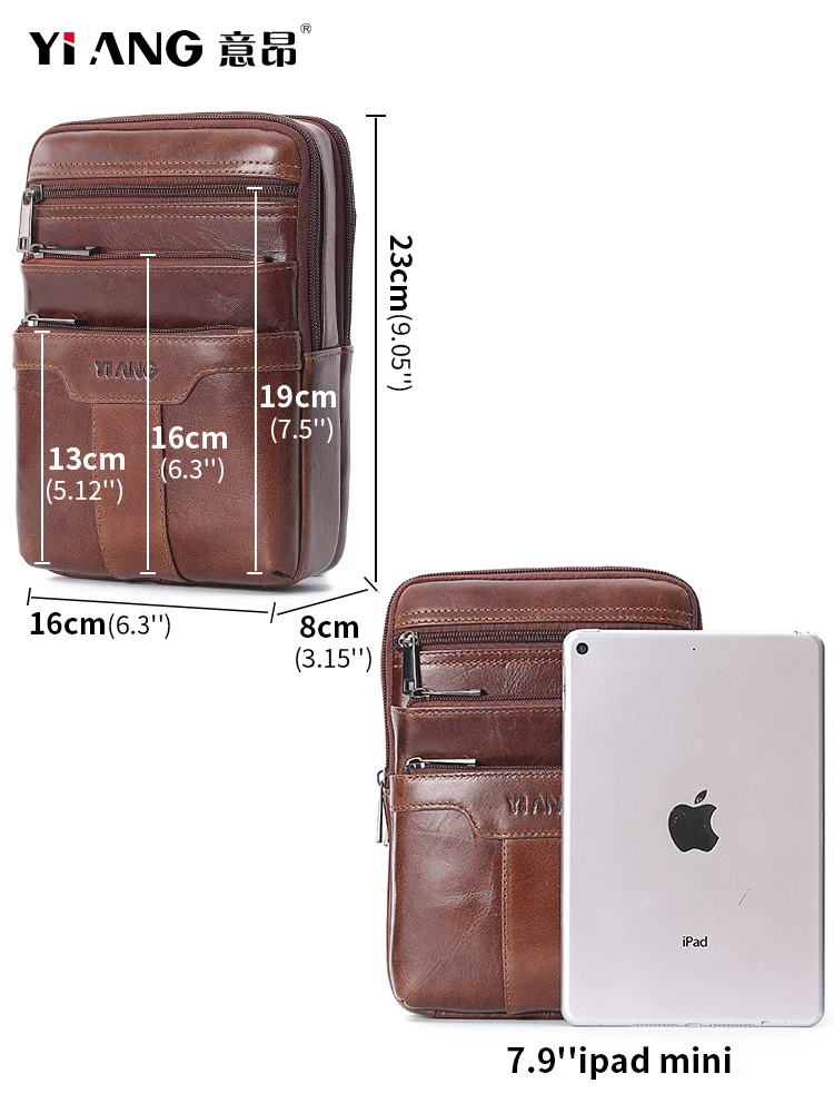 Мужская Наплечная Сумка винтажная сумка мессенджер из натуральной кожи Боковая