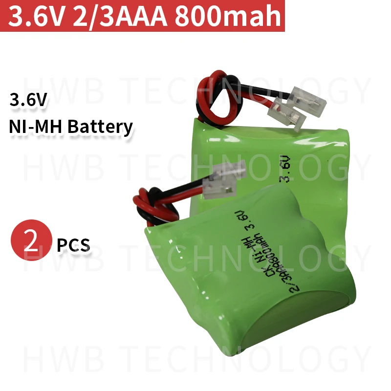 Новый перезаряжаемый Ni-MH аккумулятор 2 шт./лот 2/3AAA 3 6 В 800 мАч 2/3 AAA с разъемом для