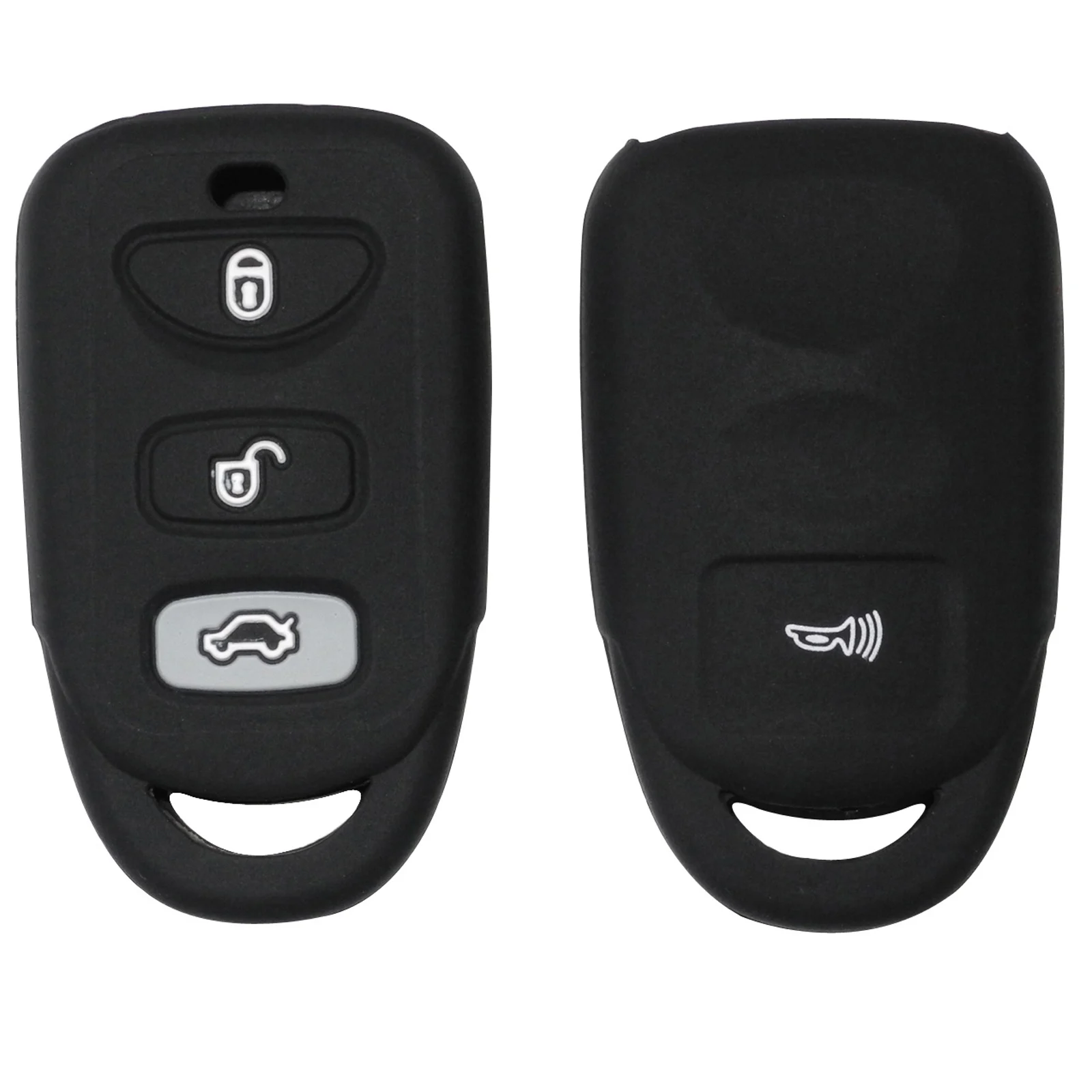 

Kutery Silicone Rubber Car Key Cover Case For Hyundai Santa Fe Elantra For Kia Forte Soul Rio Remote Key Protecor 3+1/4Buttons