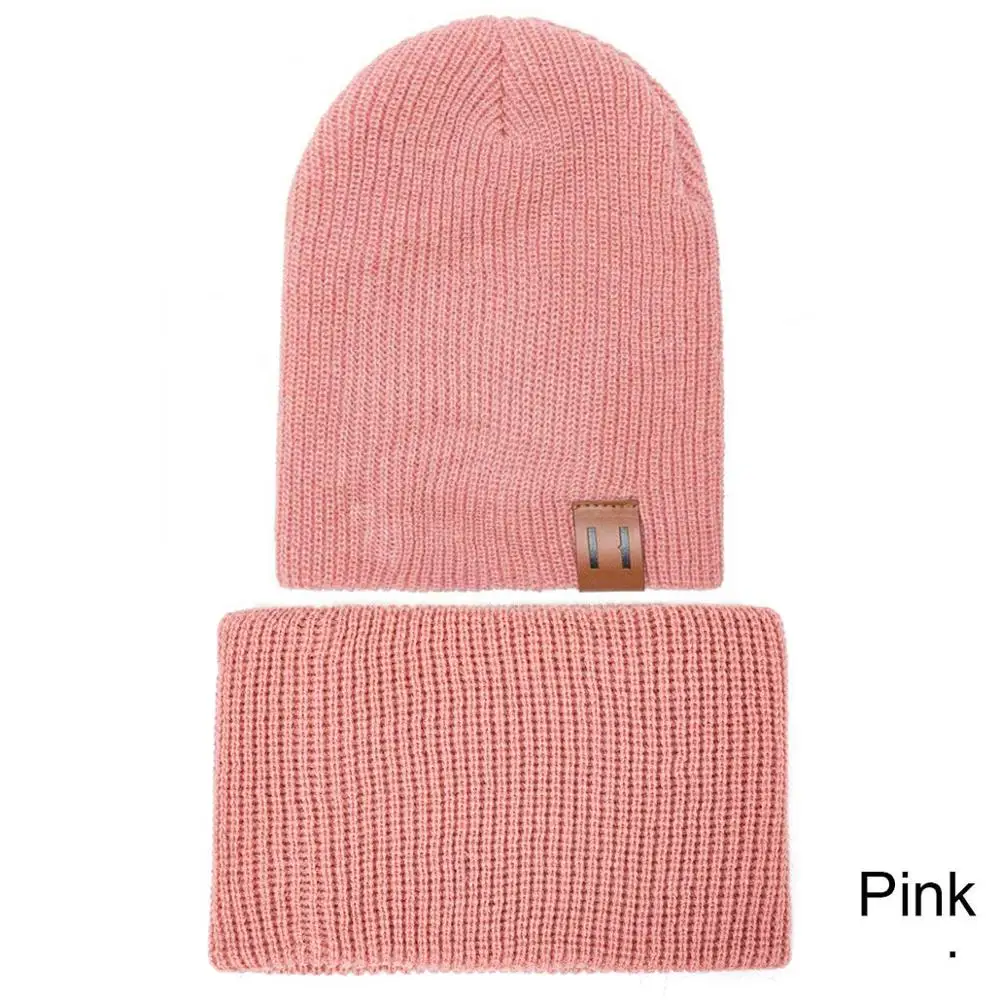 pink YEABIU новые шапка и шарф; комплект одежды для малышей для девочек и мальчиков; зимняя теплая одежда для родителей и детская шапочка Кепки хлопок для взрослых утепленная Для женщин шляпа - Цвет: pink