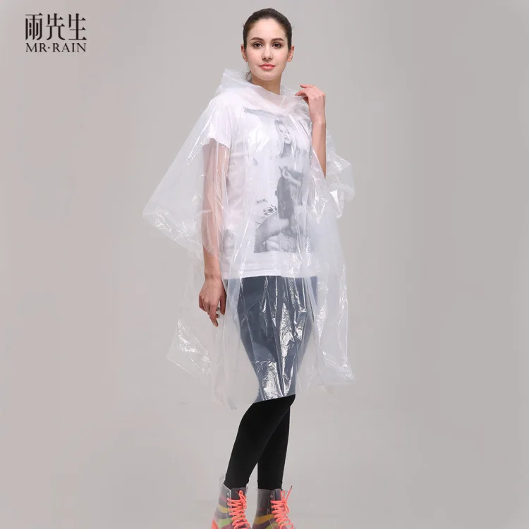 10 шт. одноразовые плащи для взрослых пончо PE улицы пеших прогулок