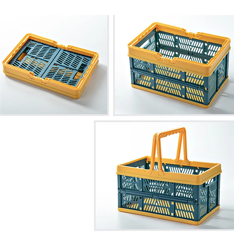 Folding Storage Basket Portable Food Snack Picnic Shopping Convenient Hand Home | Дом и сад