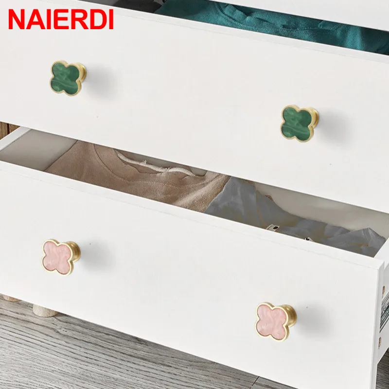 NAIERDI цинковый сплав скоб Shell Nordic пастырской золотая для шкафа Ручки Ванная Кухня