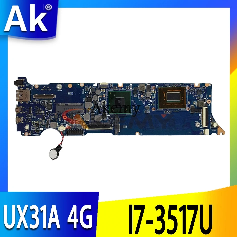 

Материнская плата AK UX31A2 для ноутбука ASUS UX31A UX31, протестированная оригинальная материнская плата 4G RAM I7-3517U REV2.0