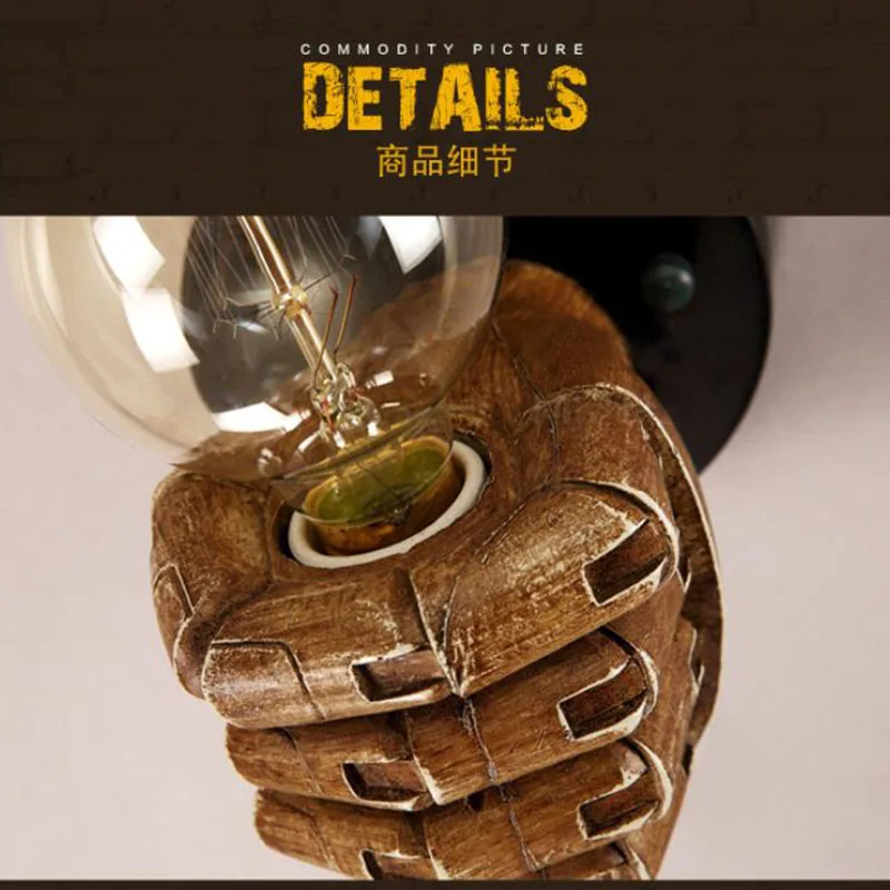 Индивидуальный декоративный настенный светильник в виде кулака из смолы для