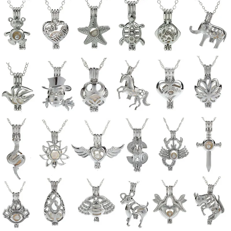 Романтический цветок козы колье с мишкой полые натуральное жемчужное животное